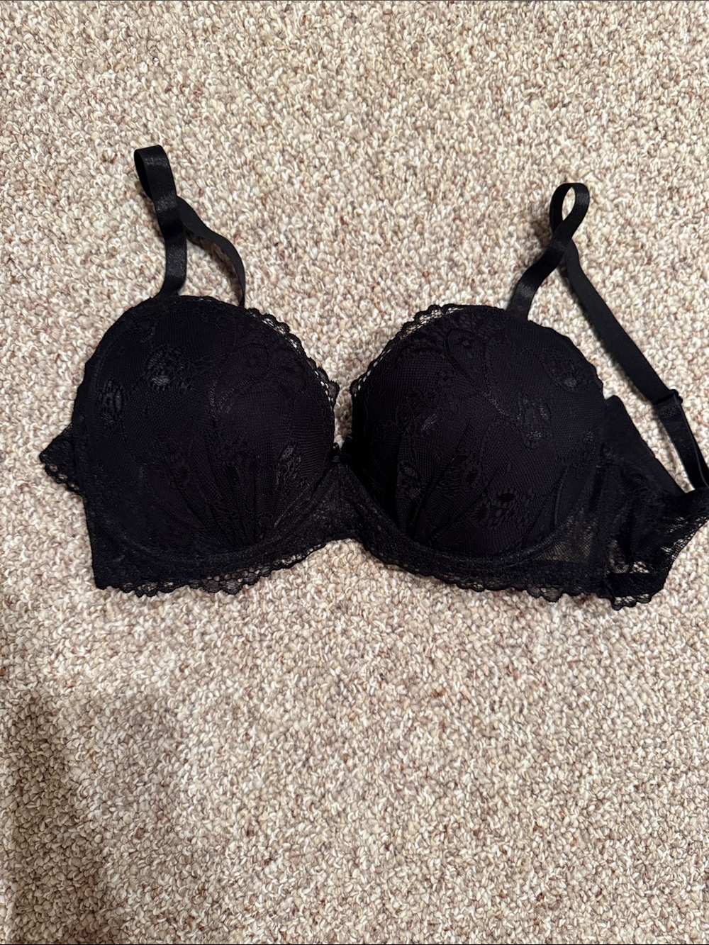 Black lace bra